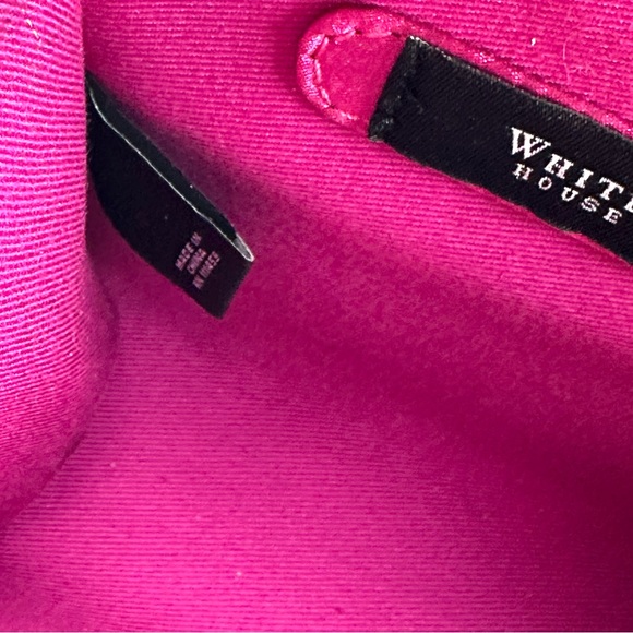 White House Black Market Pink Fuchsia Satin Clutch Purse with Bow - Picture 8 of 11